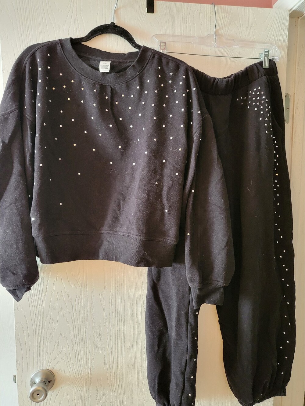 PINK Black Studded Matching Set